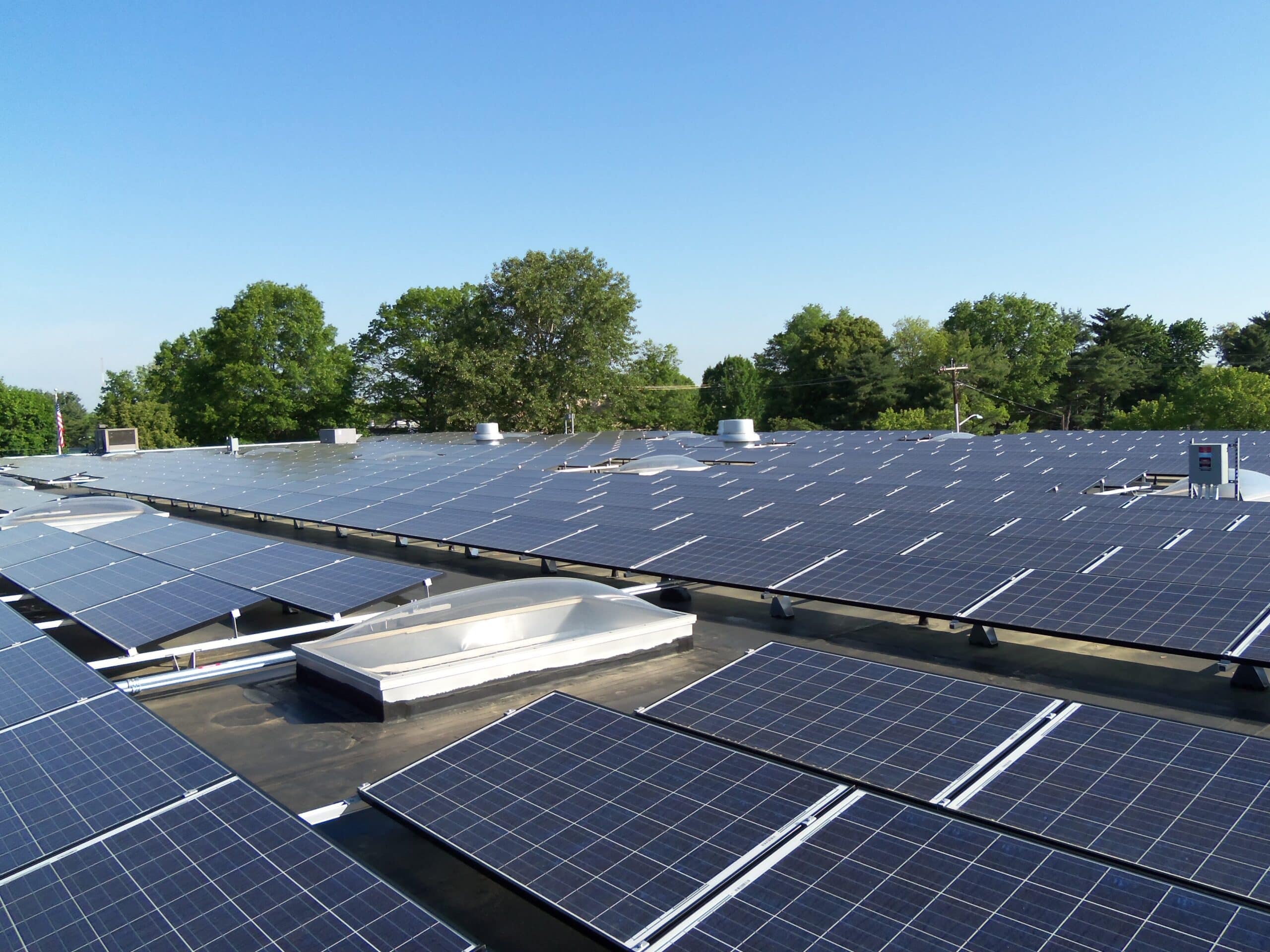 Solar Panels on the roof of a building